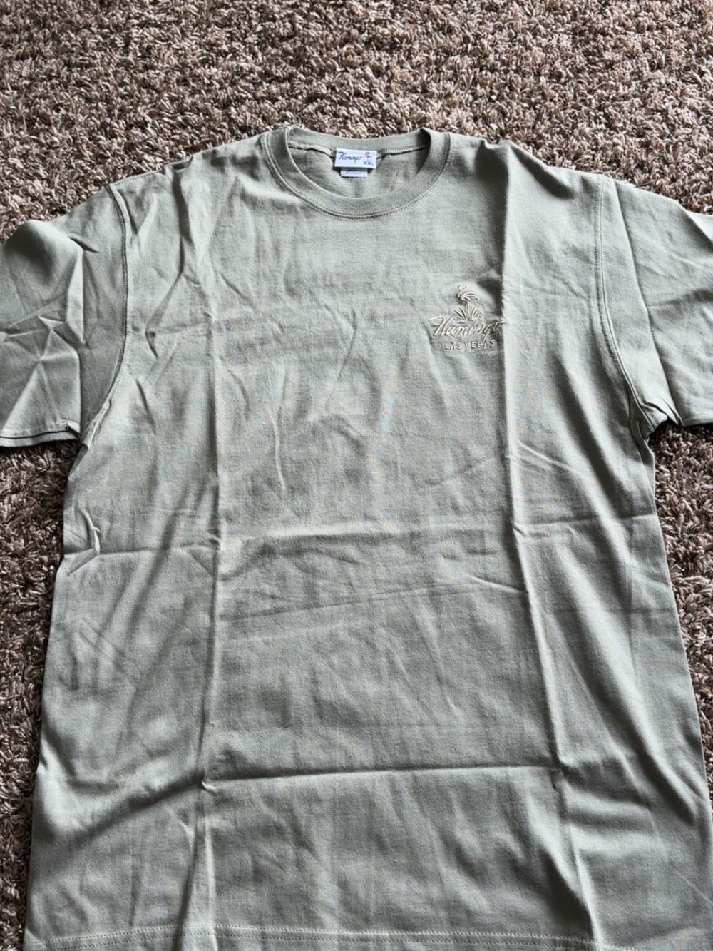 Flamingo Men's Short Sleeve Crewneck T-Shirt - Sage Green